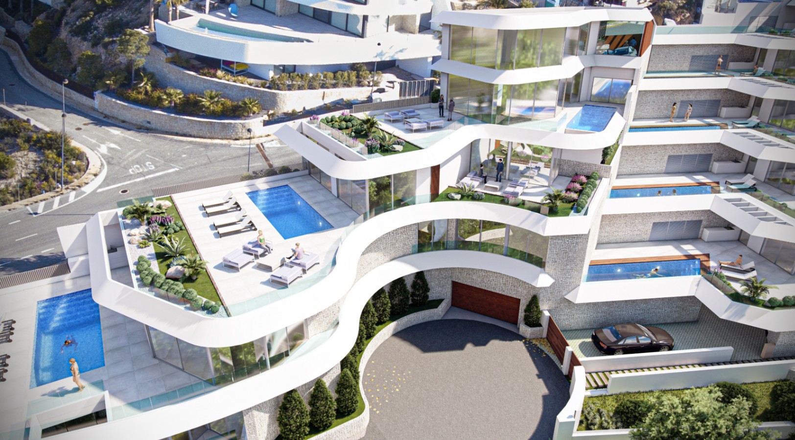Villas adosadas exclusivas con piscinas privadas en Altea